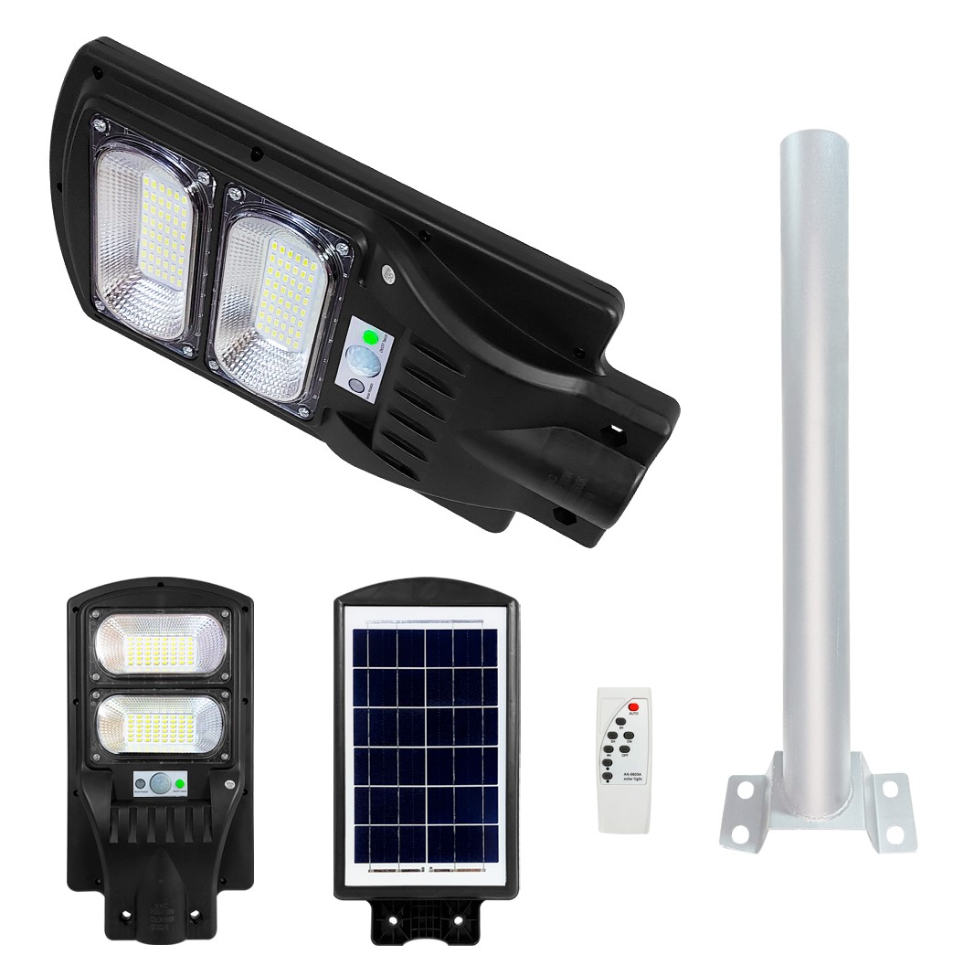 Foco Solar LED De Exterior Con Panel Solar y Sensor De Movimiento 96LED  IP66 100W